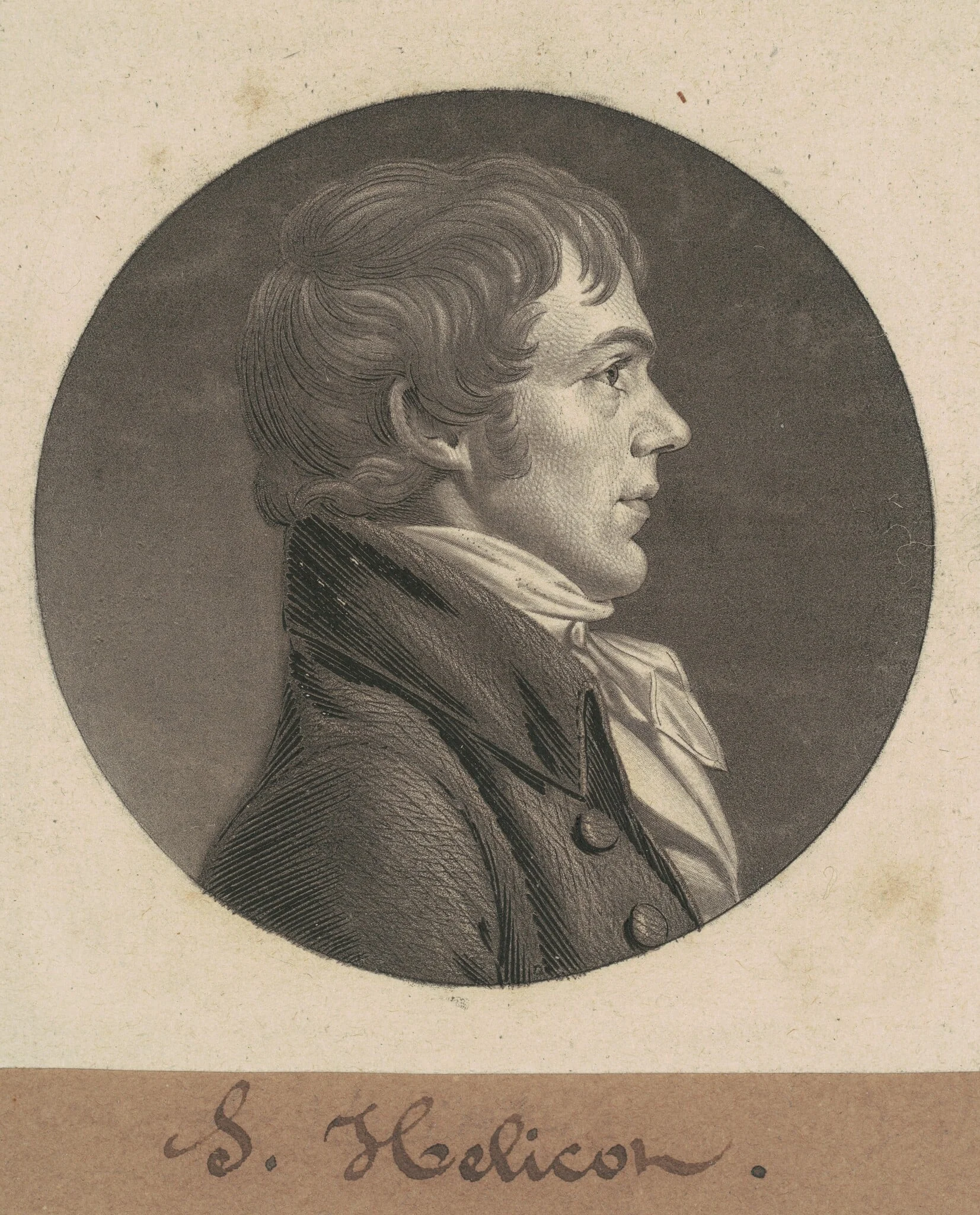 J. Ellicott, by Charles Balthazar Julien Févret de Saint-Mémin, ink, 1804