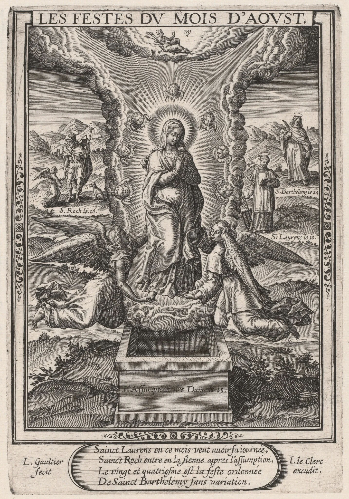 Les Festes du mois d'Aoust (August: The Assumption), by Léonard Gaultier, ink, 1603