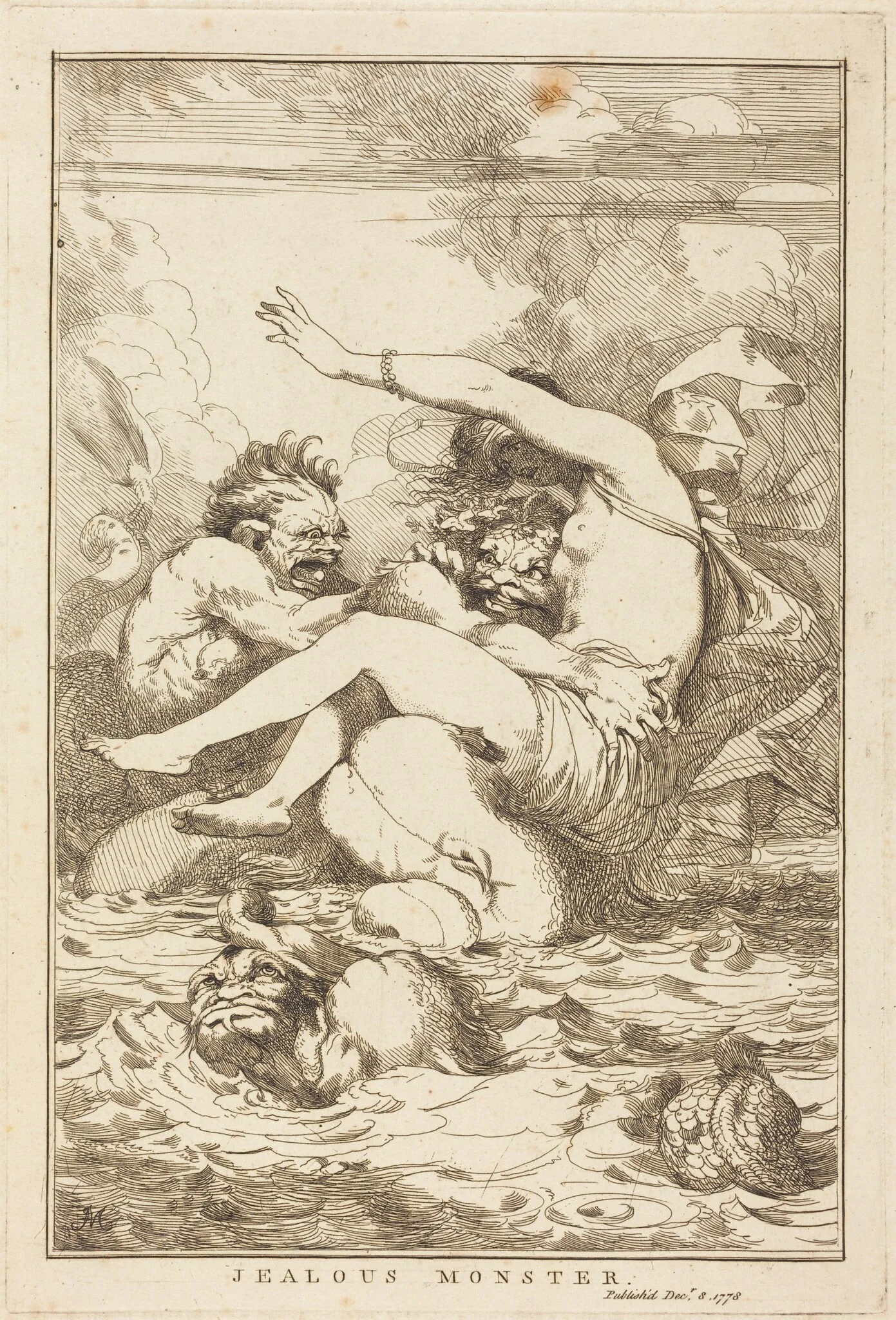 Jealous Monster, by John Hamilton Mortimer, ink, 1778