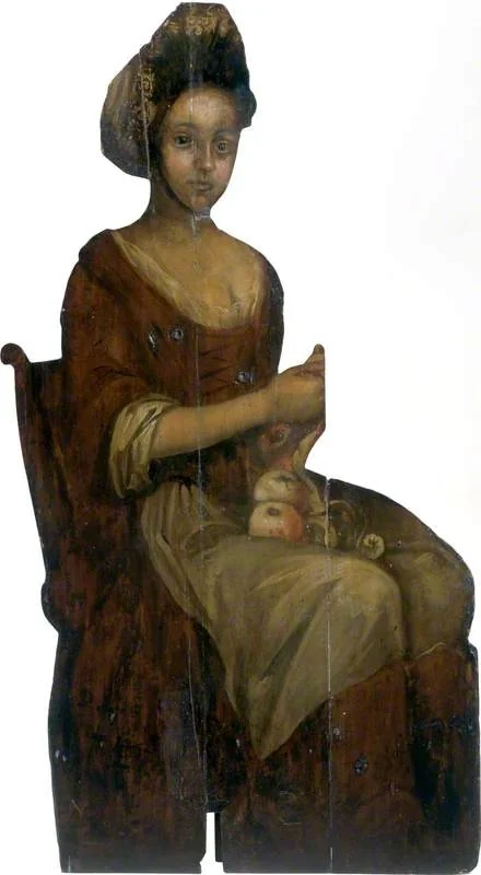 Young Woman Peeling Apples (dummy board), by Unknown, unspecified, 1696