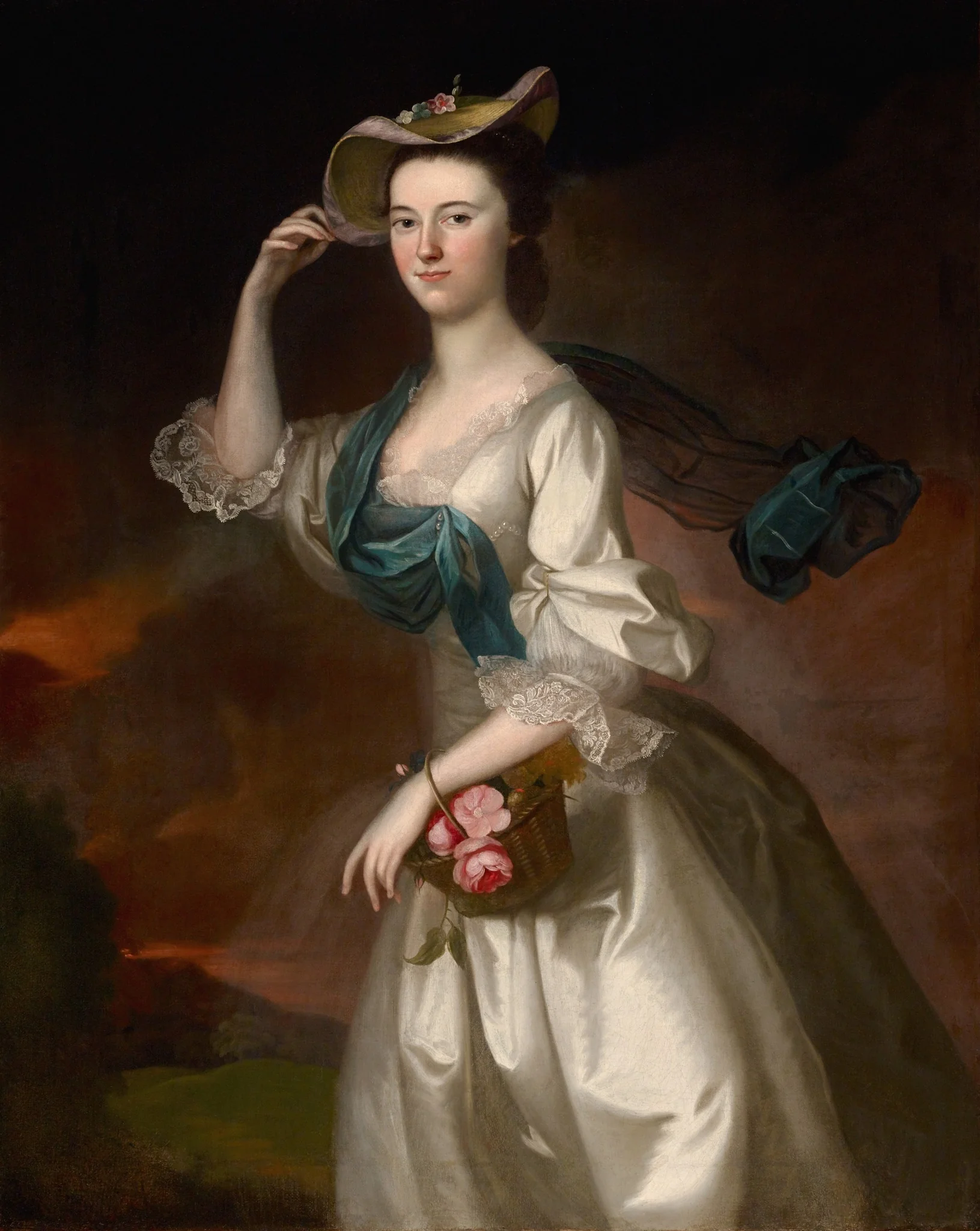 Portrait of Abigail Erving Scott, by Joseph Blackburn, oil, 1760