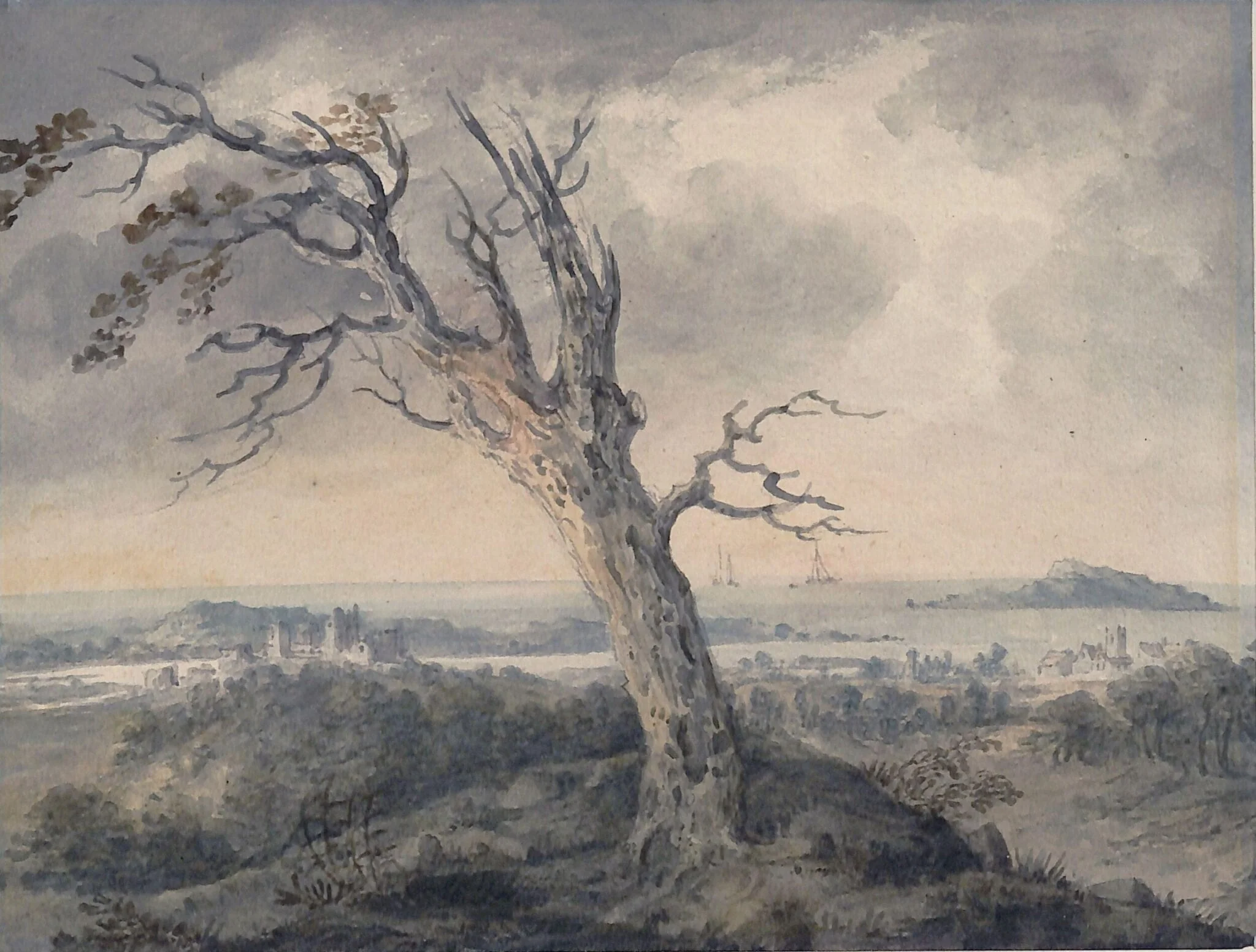 Coastal Scene, North Wales, by Julius Caesar Ibbetson, watercolor, 1780