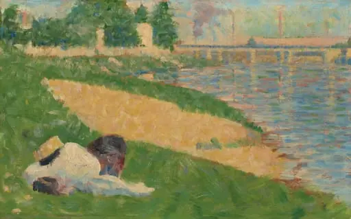 The Seine with Clothing on the Bank (Study for "Bathers at Asnières")