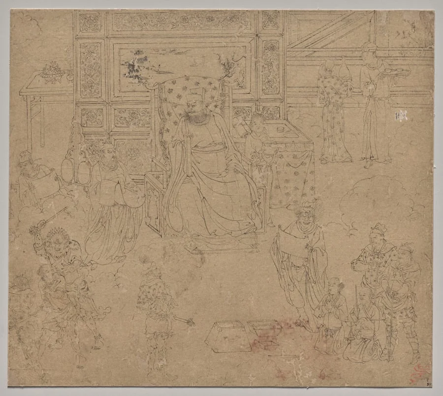 Album of Daoist and Buddhist Themes: Kings of Hells: Leaf 34, by Unknown, unspecified, 1204