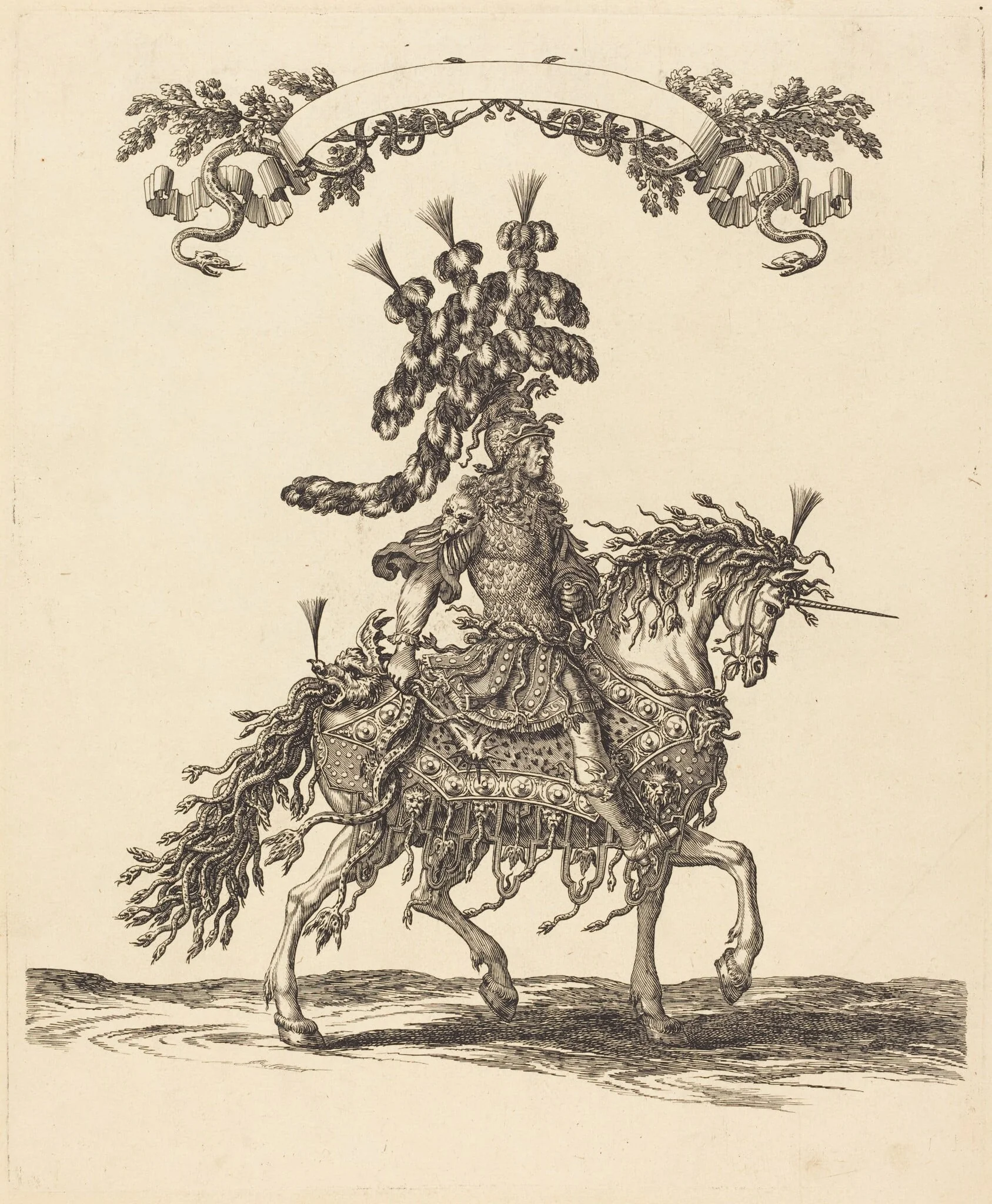 Le Duc de Guise, Roy Ameriquain, by François Chauveau, ink, 1644