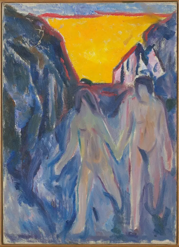Naked Man and Woman, Walking