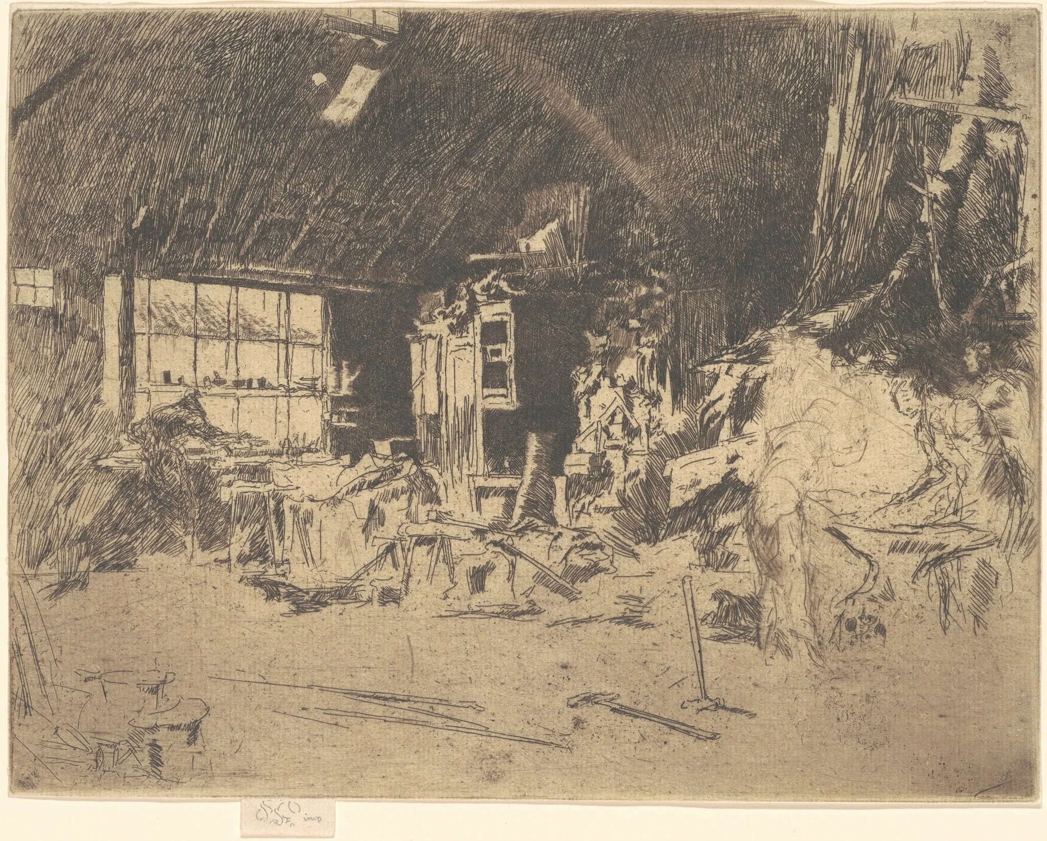 The Smithy, by James McNeill Whistler, ink, 1880
