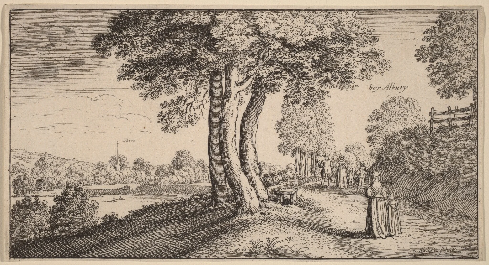 Albury, by Wenceslaus Hollar, ink, 1645