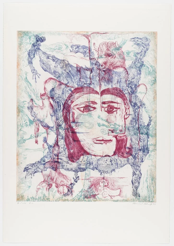 Untitled, by Bernard Schultze, ink, 1974
