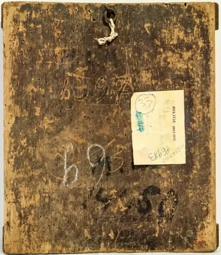Icoana este încadrată de un chenar lat (ocru, delimitat de o linie grena). În centrul spațiului pictural sfântul în picioare, ținând un rotulus cu inscripții în limba slavonă în mâna stângă, cu dreapta binecuvântează într-un gest amplu, lateral. Maniera bizantină a redării personajului se completează cu peisajul în manieră romantică ce îl încadrează(un râu lat curgând în meandre printre coline înverzite, o luntre cu un vâslaș în josul râului, creste muntoase în depărtare). Chipul grav, redat cu minuțiozitate, cu multiple riduri sub ochi și pe fruntea înaltă, nas subțire și fin, mustață și barbă lungă până la brâu, executat cu multă migală în mici bucle, carnația măslinie, gura mică cu buze roșii. Înveșmântat cu cămașă grena cu drapaj, aurie, epitrahilul arhieresc negru cu motive roșii, felon vișiniu. Deasupra capului Arhiereului, depășind chenarul, este reprezentat Iisus Hristos cu nimb cruciger(mahrama Veronicăi, sfântul Keramion) Inscripția de pe rotulus scrisă în limba slavă veche are prima literă de culoare roșie, restul cu negru: "Nu vă întristați voi toți frații mei, să ne dea Domul Dumnezeu înțelepciune și vom găsi în El mântuirea", Pe spatele icoanei sunt incizate prin scobire cu dalta cifre arabe 1397 (?). Icoana prezintă strat de pictură și foița de fondul icoanei și a aureolei sfântului exfoliate, zgârieturi, porțiuni de pictură, pânză și grund lipsă (chenarul este distrus în proporție de 80 %), două găuri în zona capului unde ar fi trebuit să fie urechile.