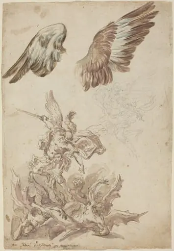 Studies for Saint Michael Defeating the Rebel Angels