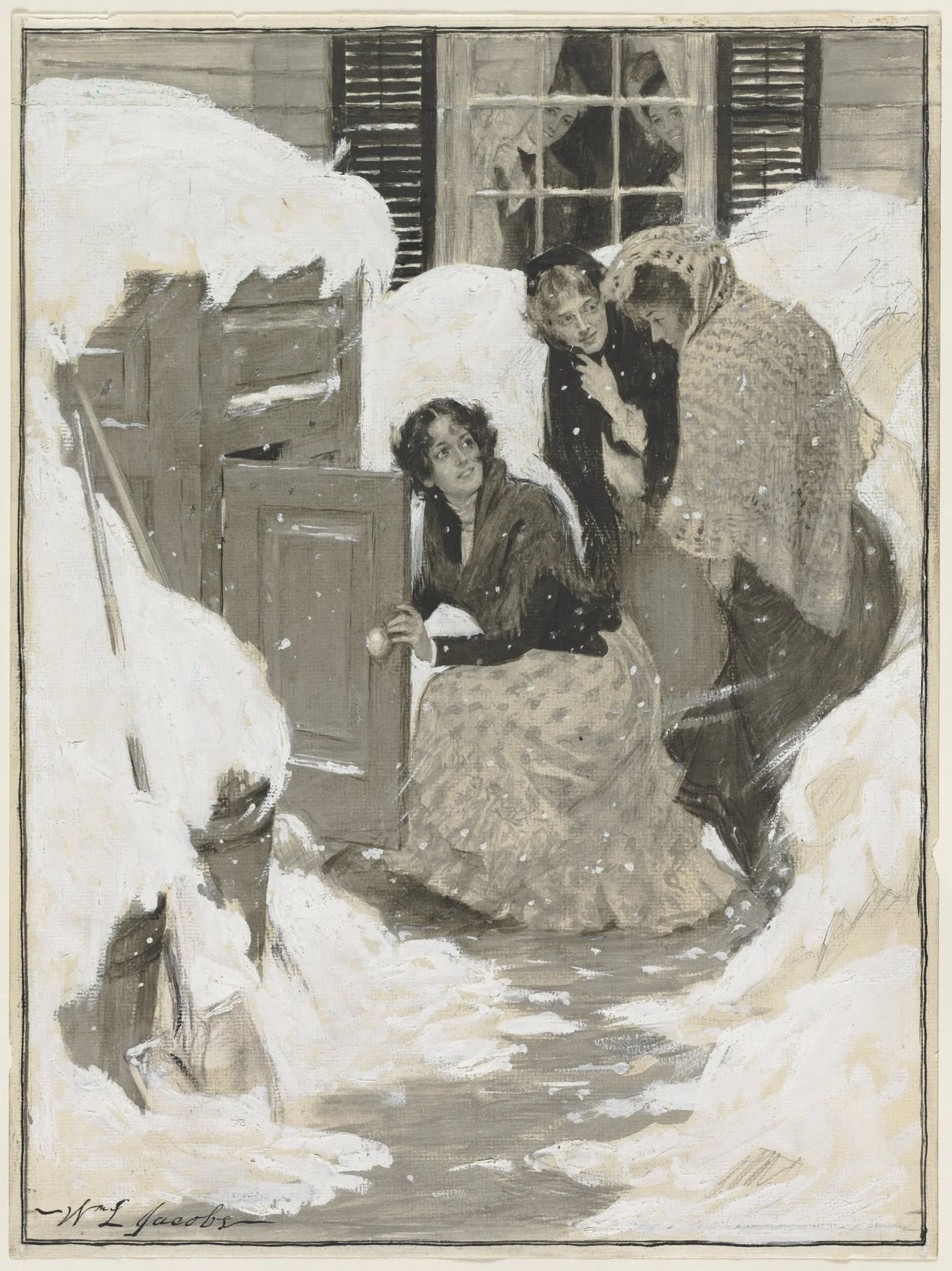 Sketch for a Book Illustration, by William Leroy Jacobs, 1903