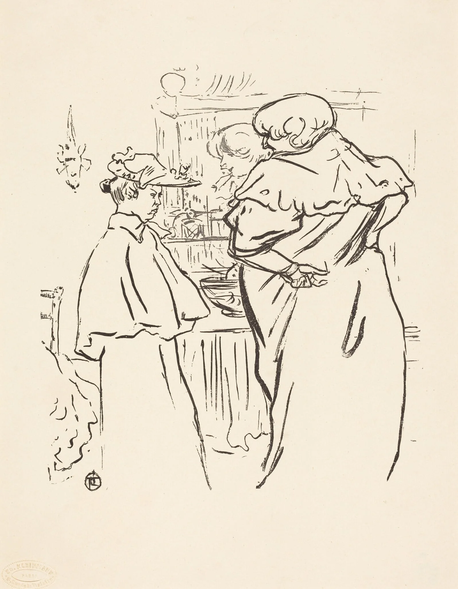 Two Women before a Mirror, by Henri de Toulouse-Lautrec, 1882