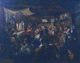 El velatorio del angelito, costumbre popular chilena, by Ernest Charton, oil, 1848
