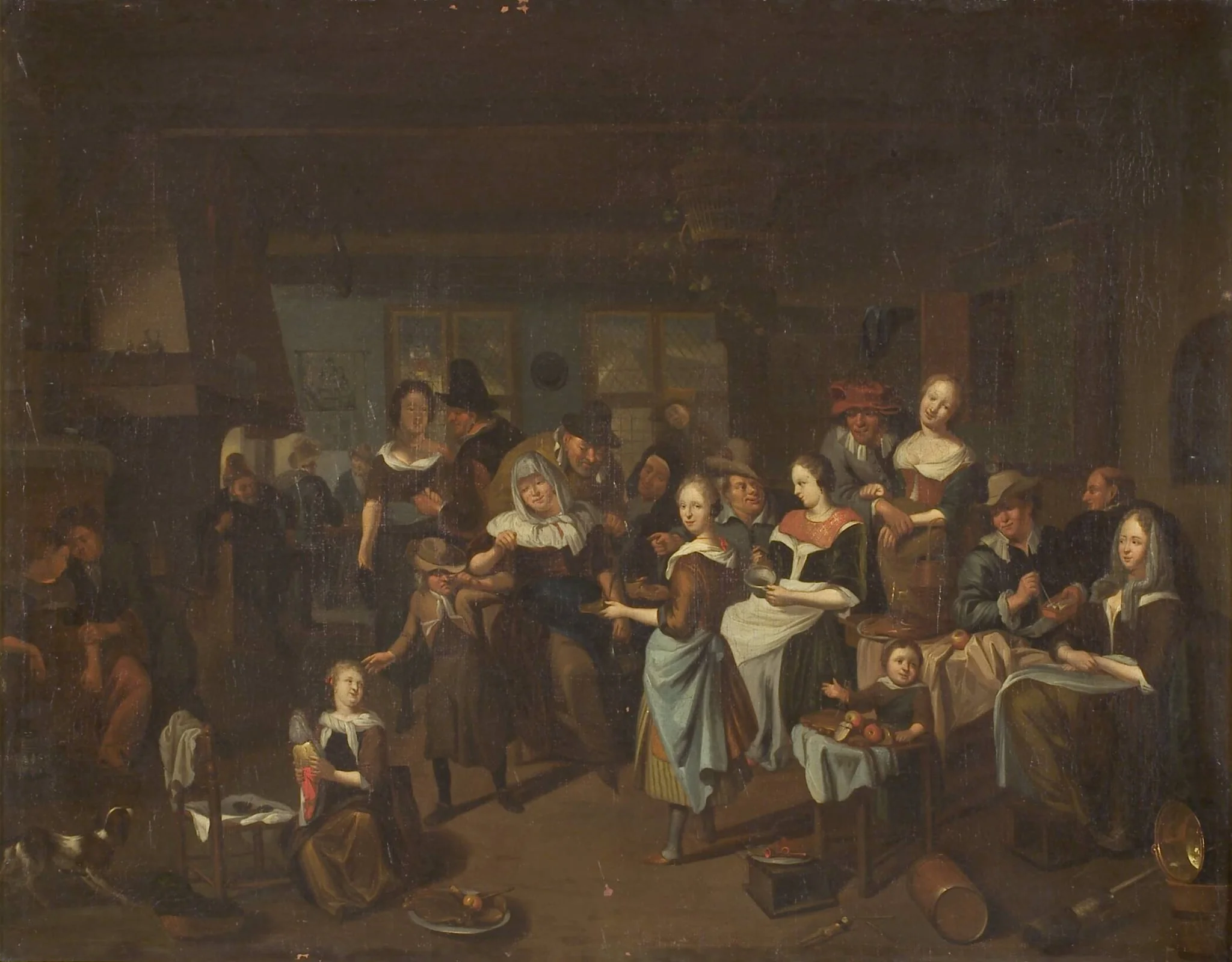 Lystighed i en krostue, by Unknown, 1841