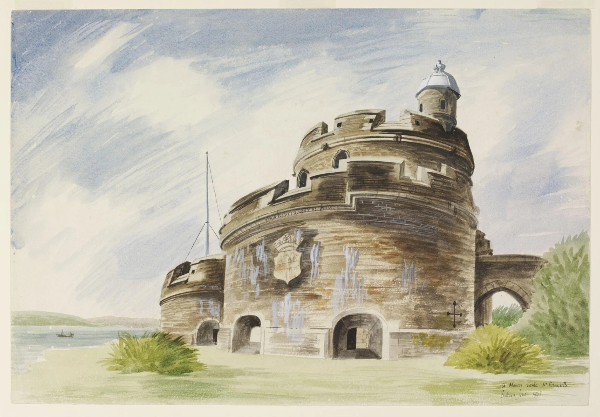 St. Mawes Castle, near Falmouth, by Barbara Jones, watercolor, 1943
