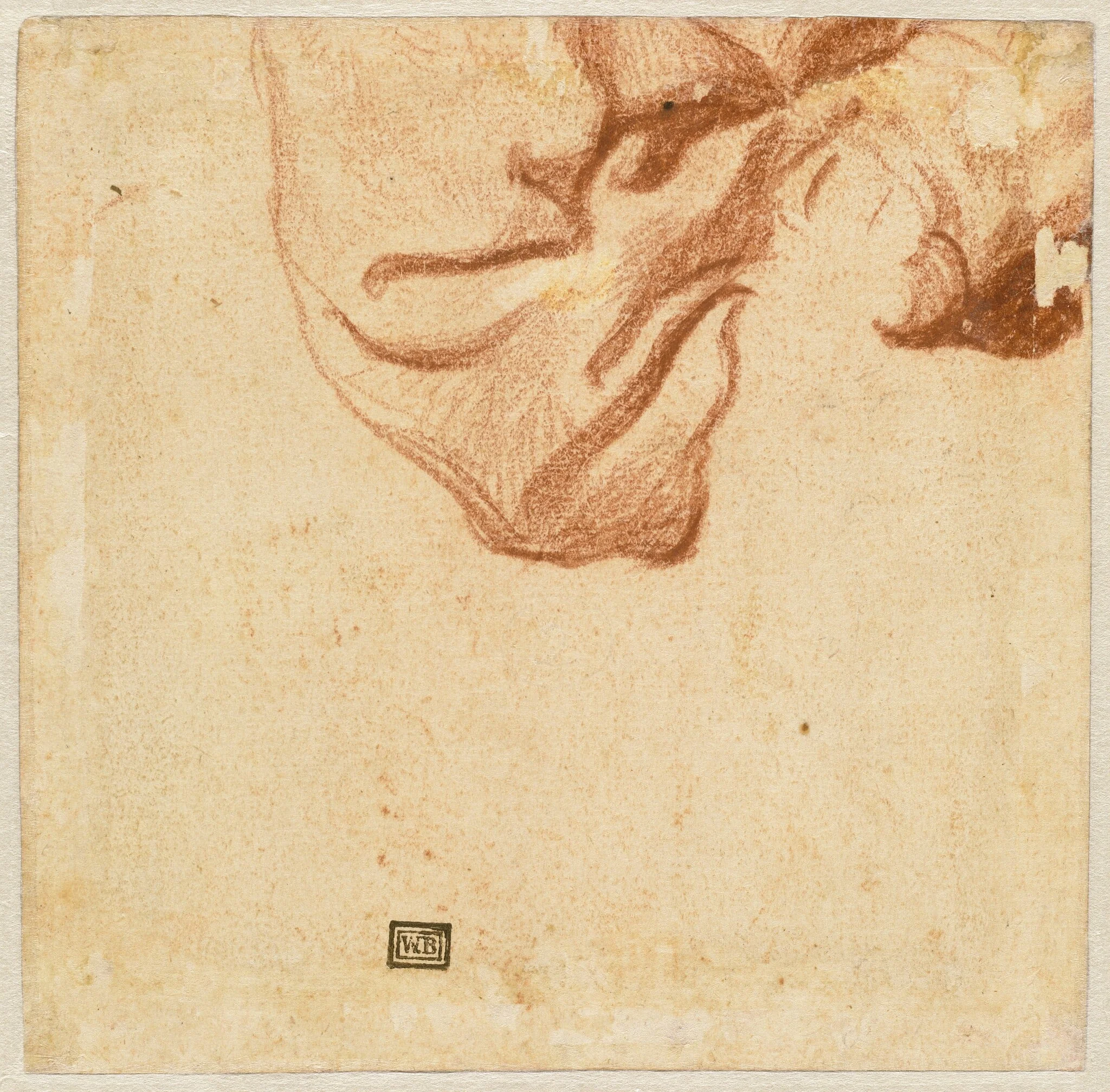 Drapery Study (verso), by Dutch 17th Century, chalk, 1631