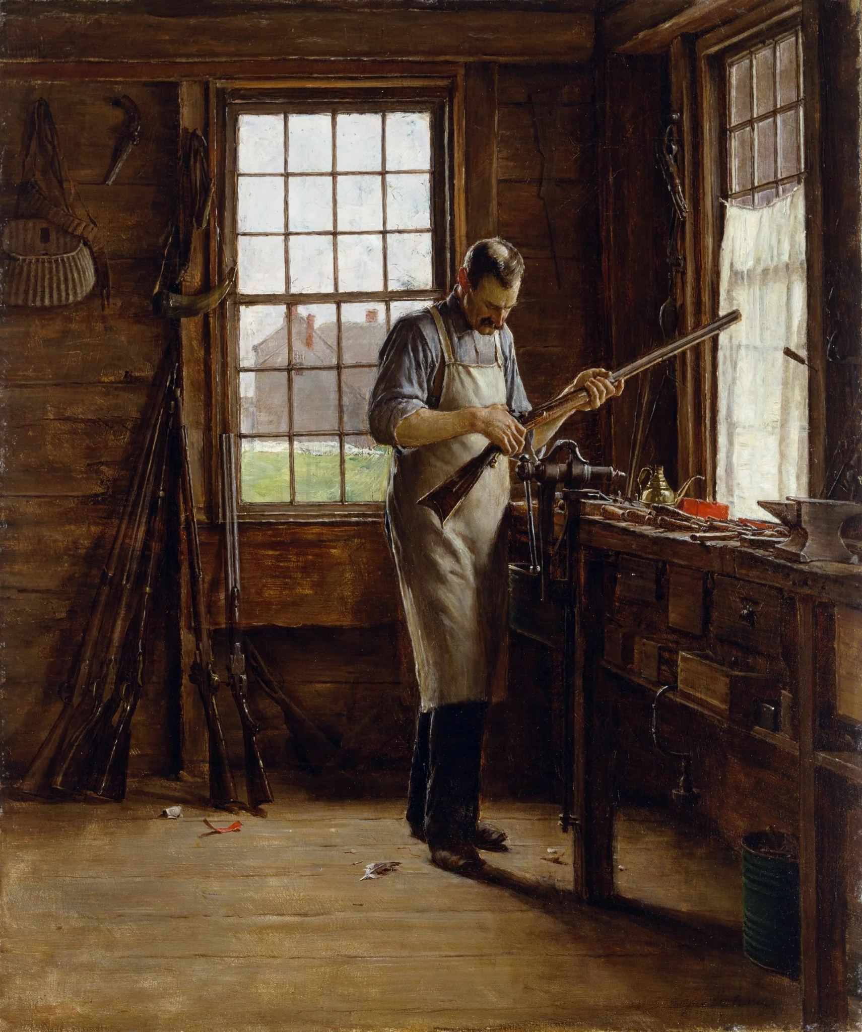 The Gunsmith Shop, by Edgar Melville Ward, oil, 1887