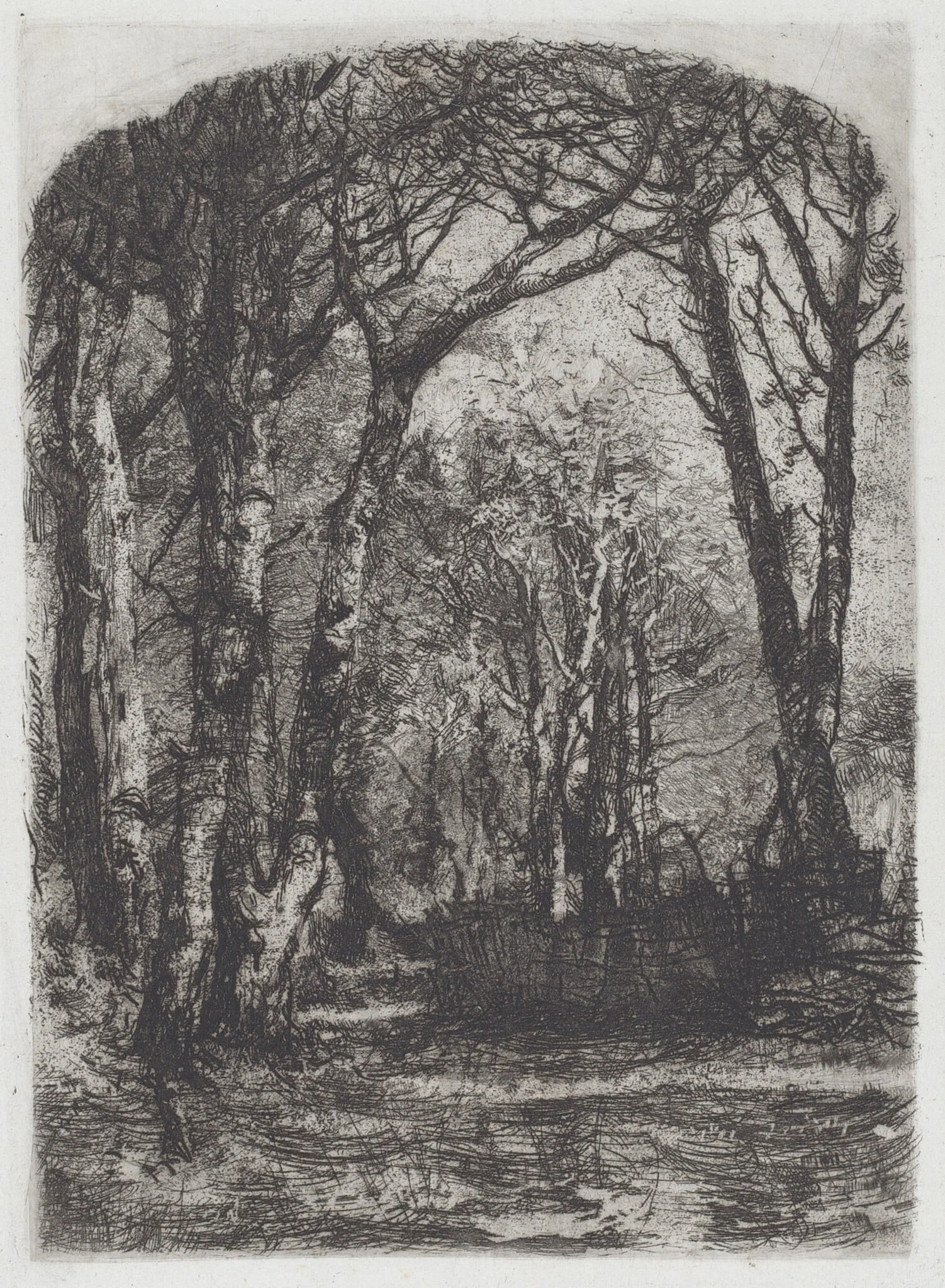 Bosco [Woods], by Mosè Bianchi, ink, 1895