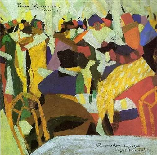 The tango color emotion. Coffee scene. Crowd