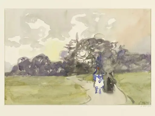 Landscape study, with trees and figures in the foreground