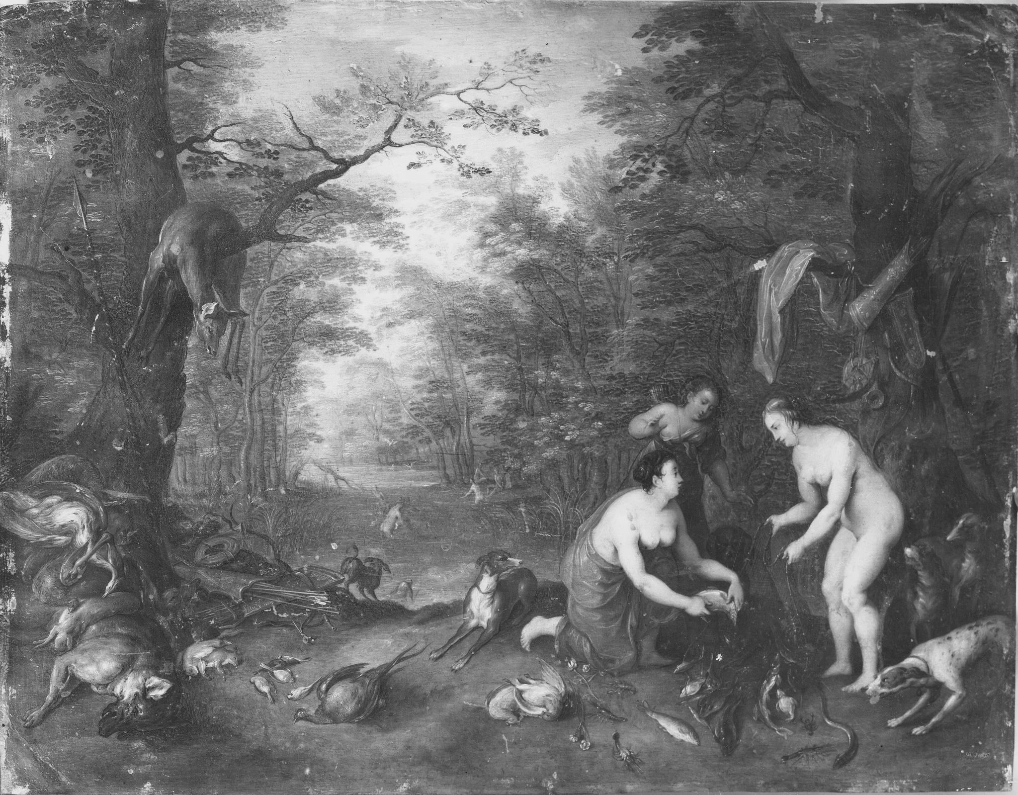 Diana Hunting, by Unknown, oil, 1850