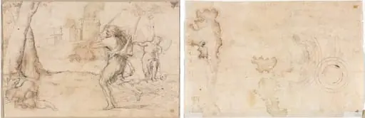Romulus and Remus Found by Faustulus (recto) Concentric Circles (verso)