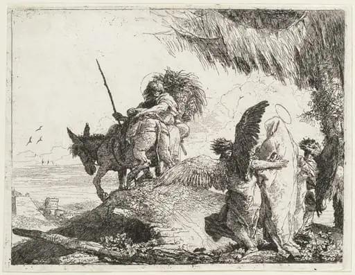 The Flight, with Madonna at Right Supported by Angels