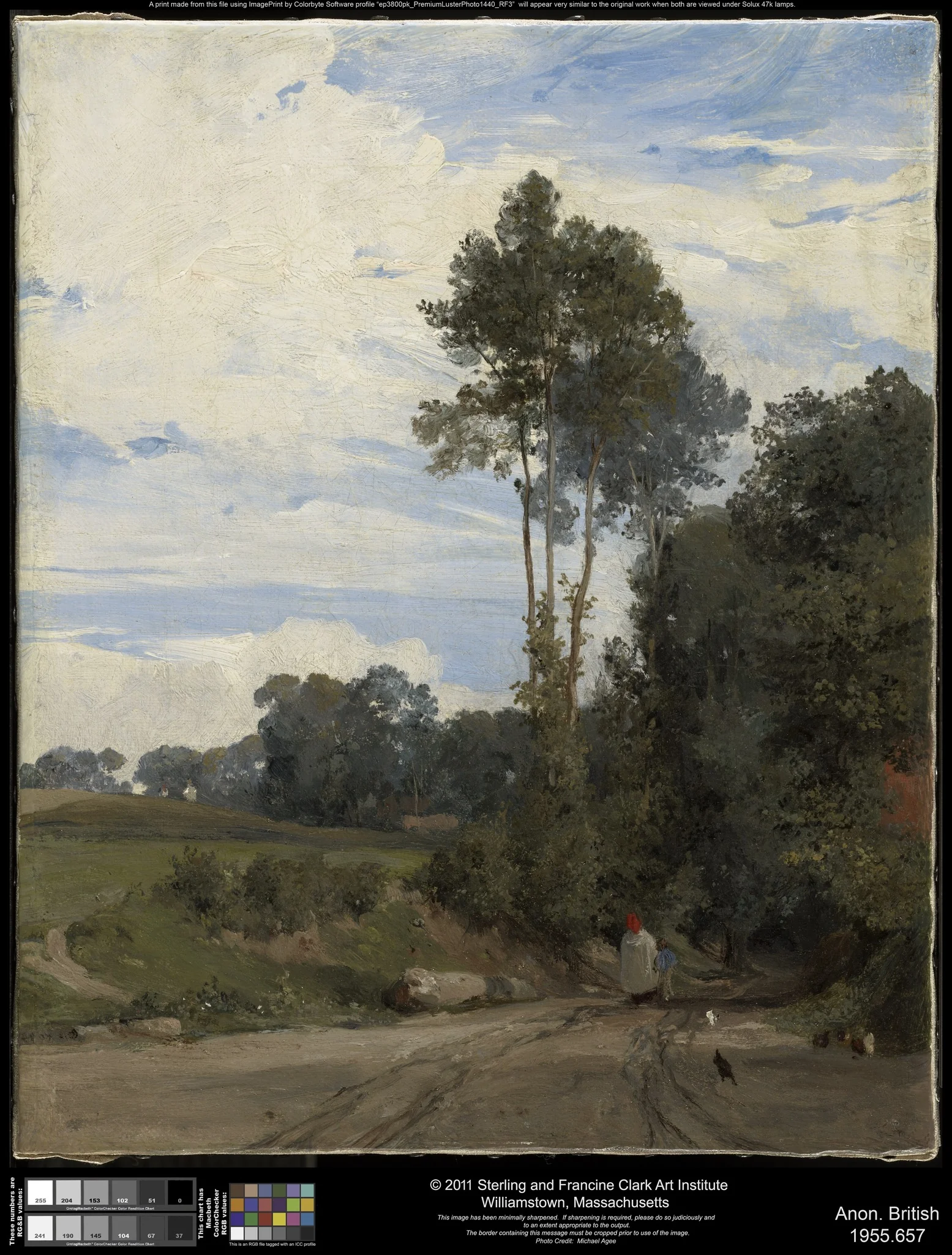 Lane to the Village, by Unknown, oil, 1850