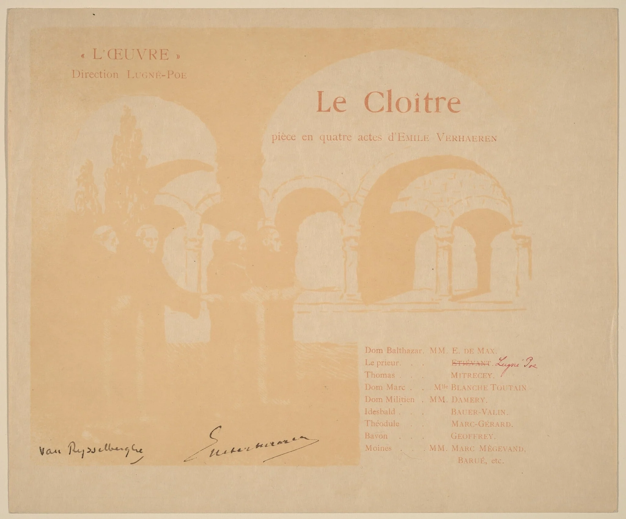 Le Cloître (The Cloister), by Théo van Rysselberghe, ink, 1900