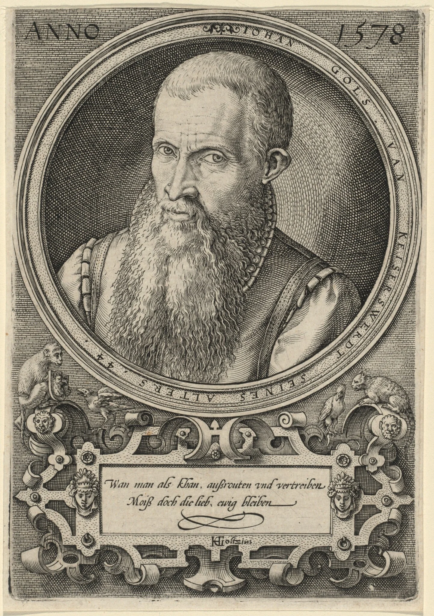 Johan Gols [The Artist's Father], by Hendrik Goltzius, ink, 1578