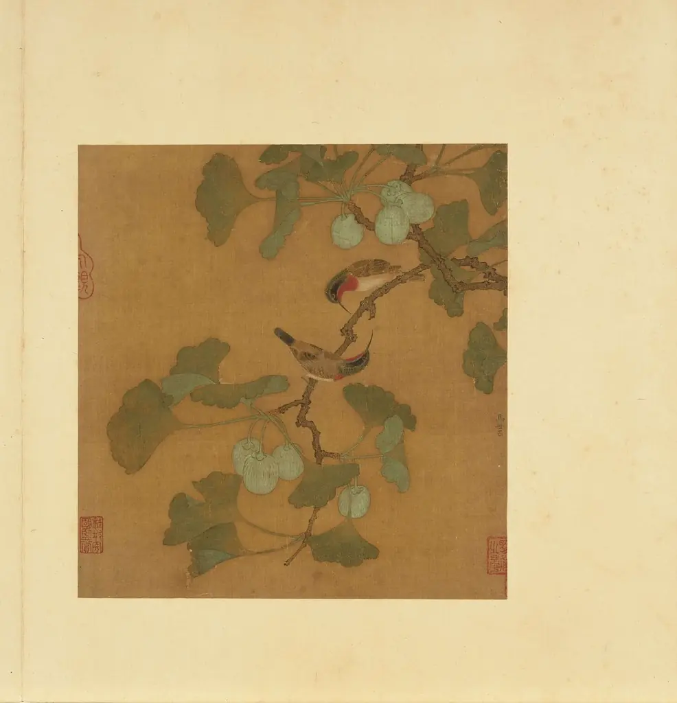 Sunbirds on Gingko Branches