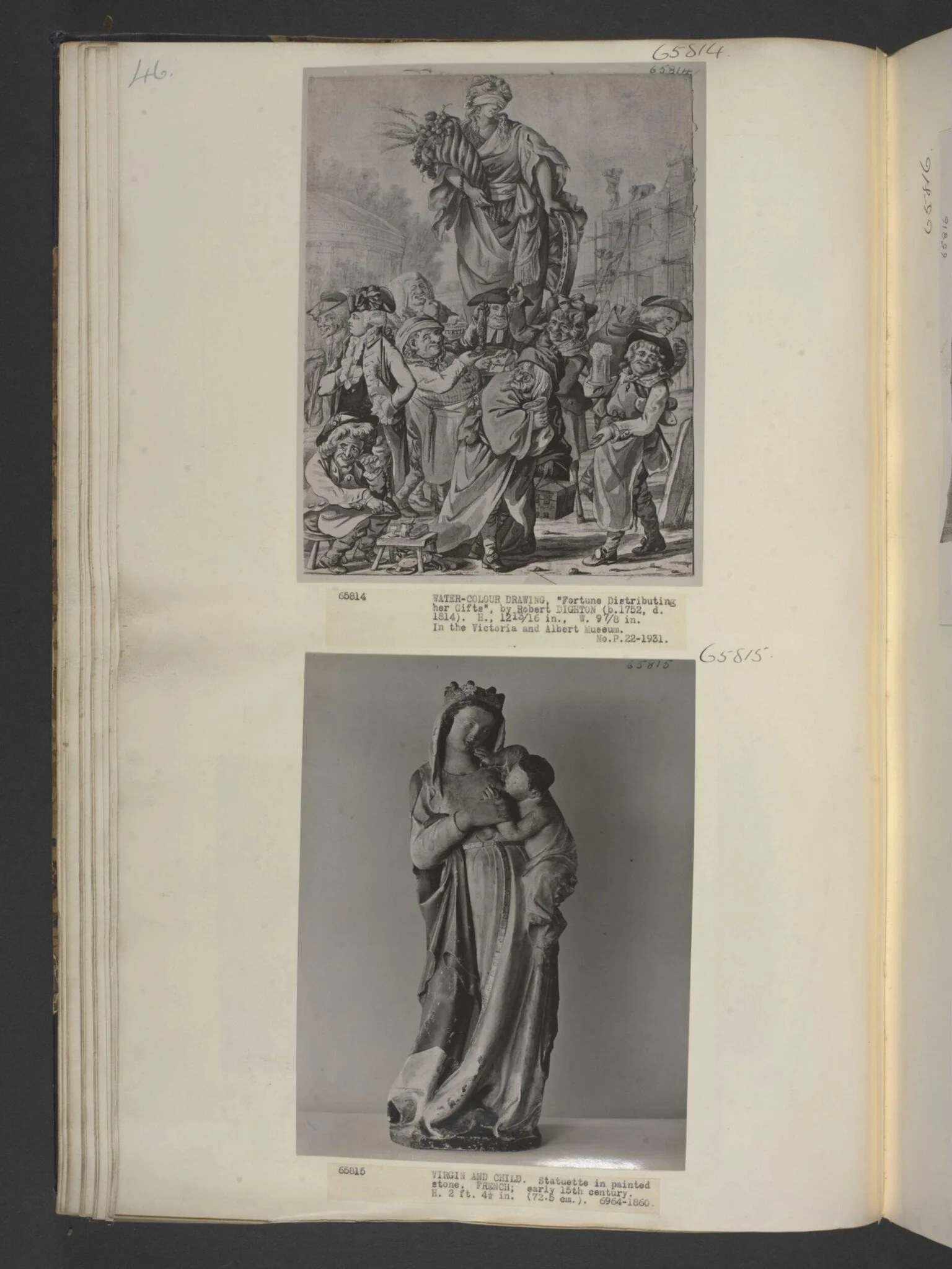 Fortune Distributing her Gifts, by Robert Dighton, watercolor, 1770
