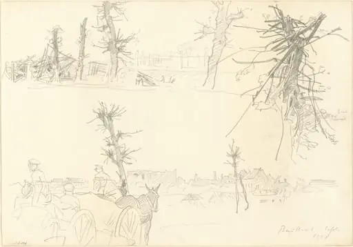 Soldiers in a Devastated Landscape [recto]