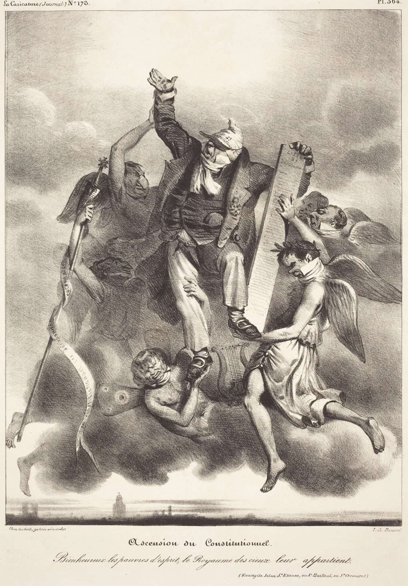 Ascension du Constitutionnel, by French 19th Century, ink, 1832