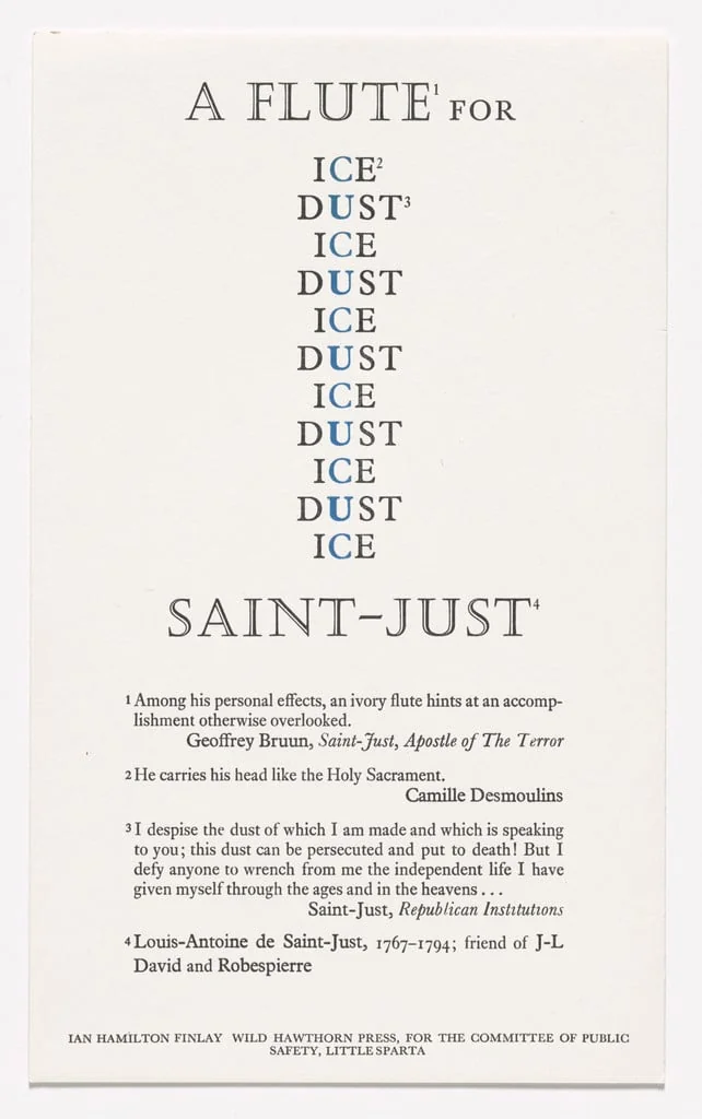 Untitled, by Ian Hamilton Finlay, ink, 1983