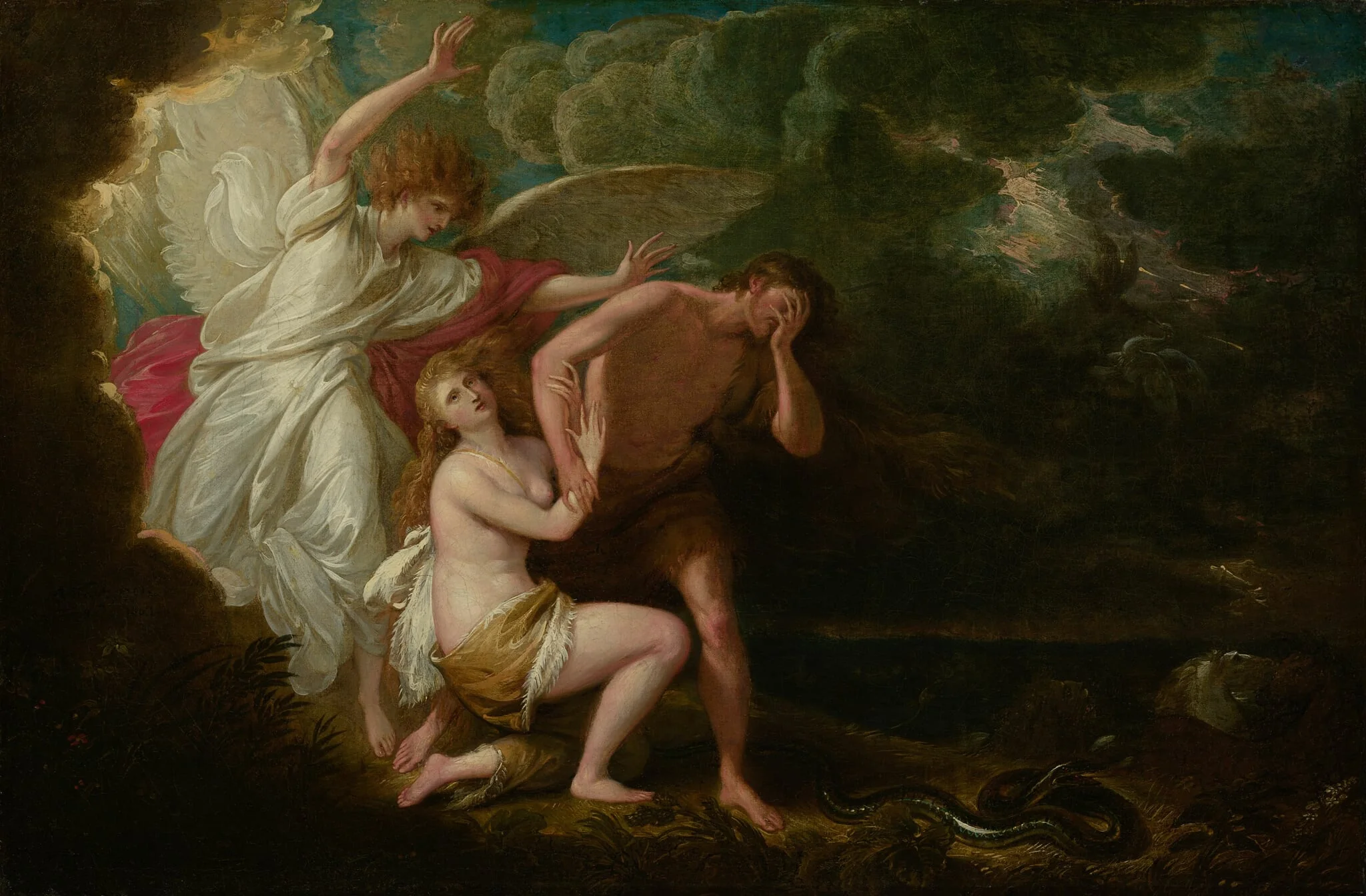 The Expulsion of Adam and Eve from Paradise, by Benjamin West, oil, 1791