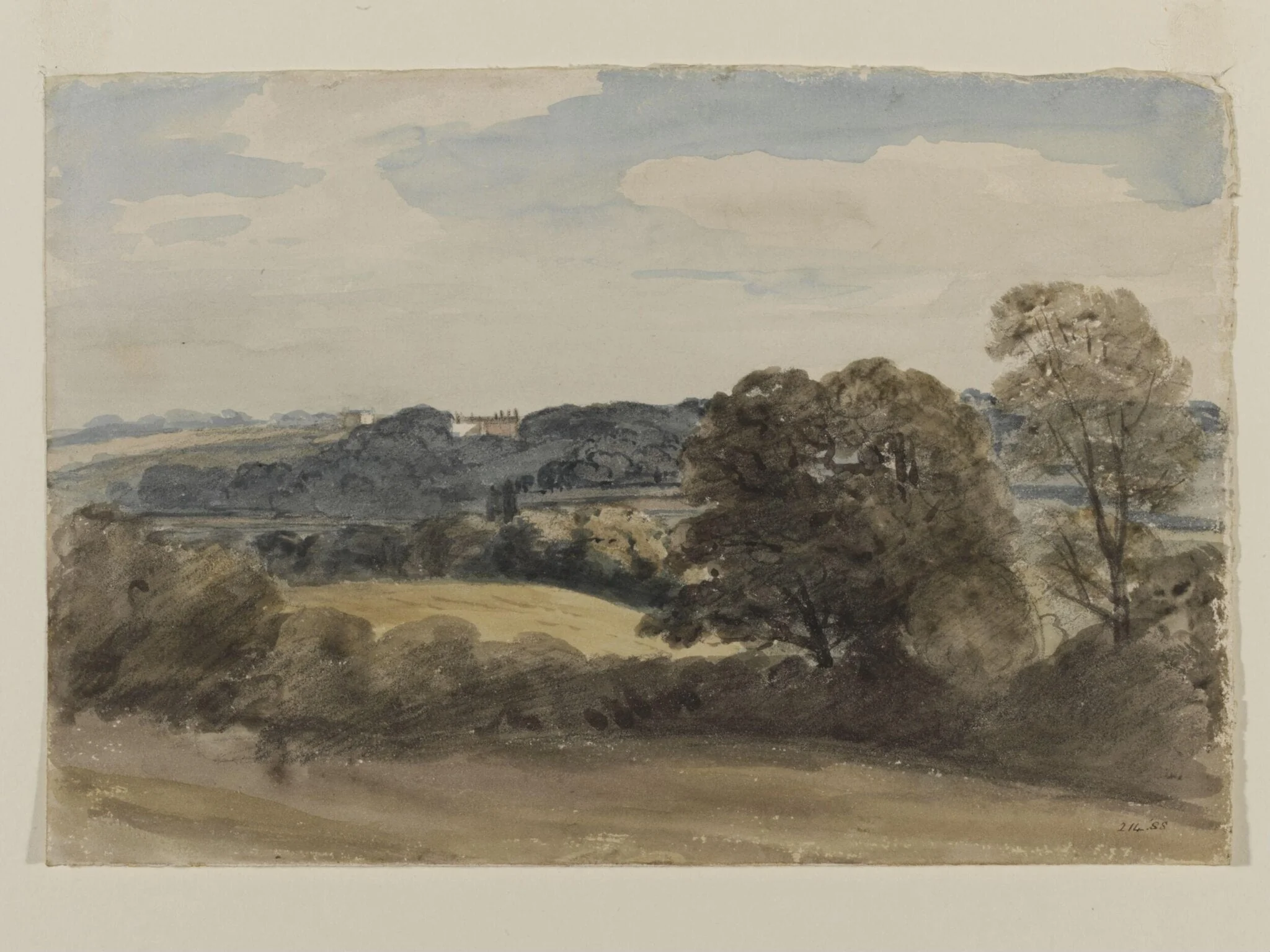 Landscape with buildings in the distance