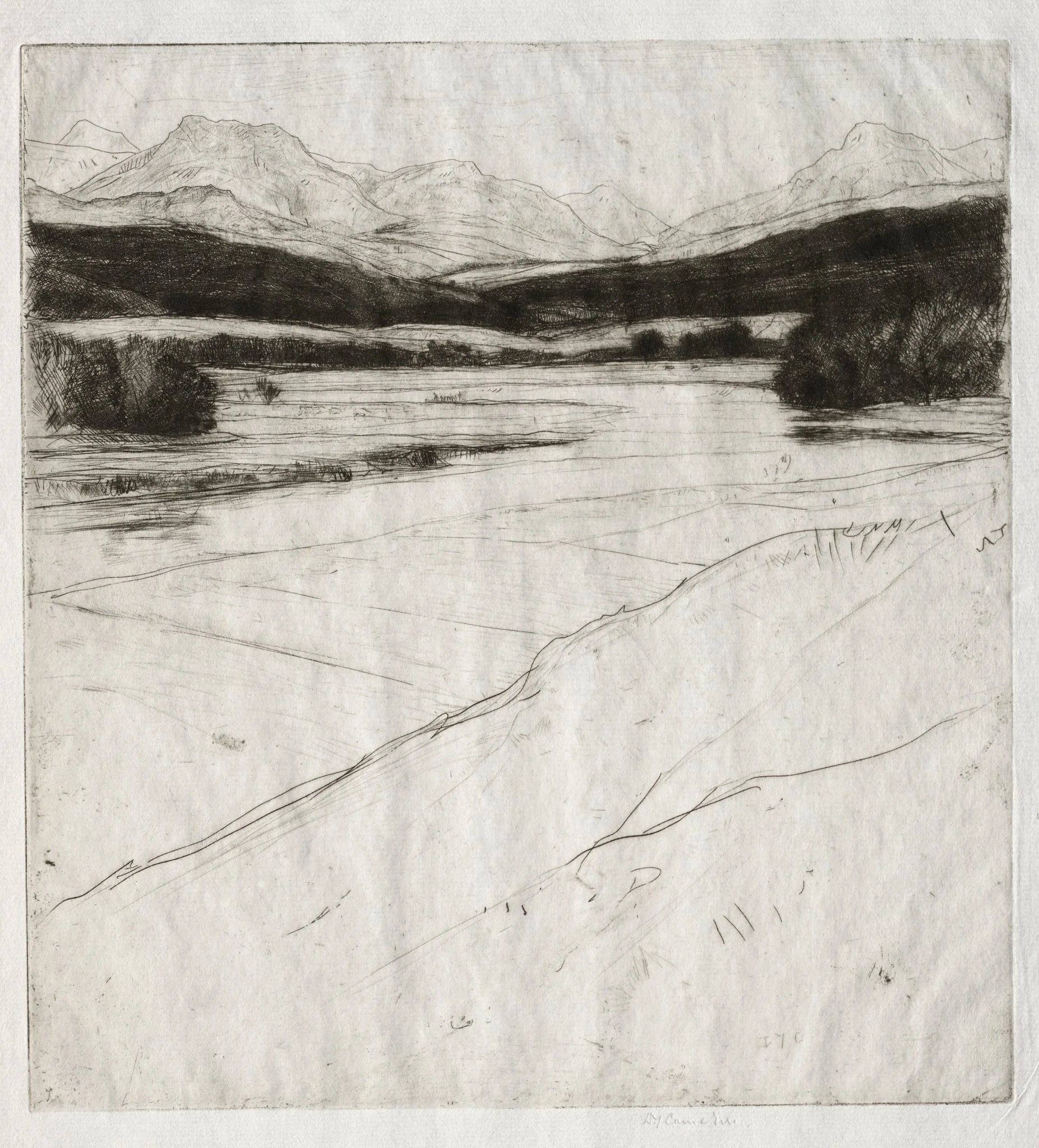 Hills of Tulloch, by David Young Cameron, 1915