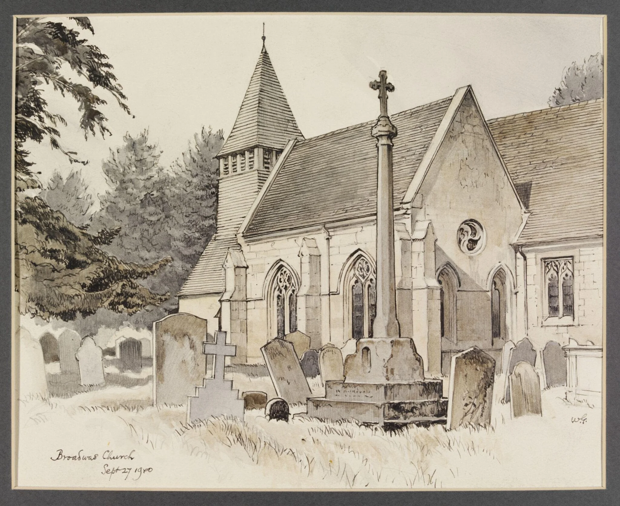 Broadwas Church, by William Grimmond, watercolor, 27