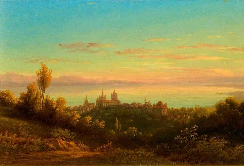Landscape: Distant View of Lausanne, by Jean Bryner, unspecified