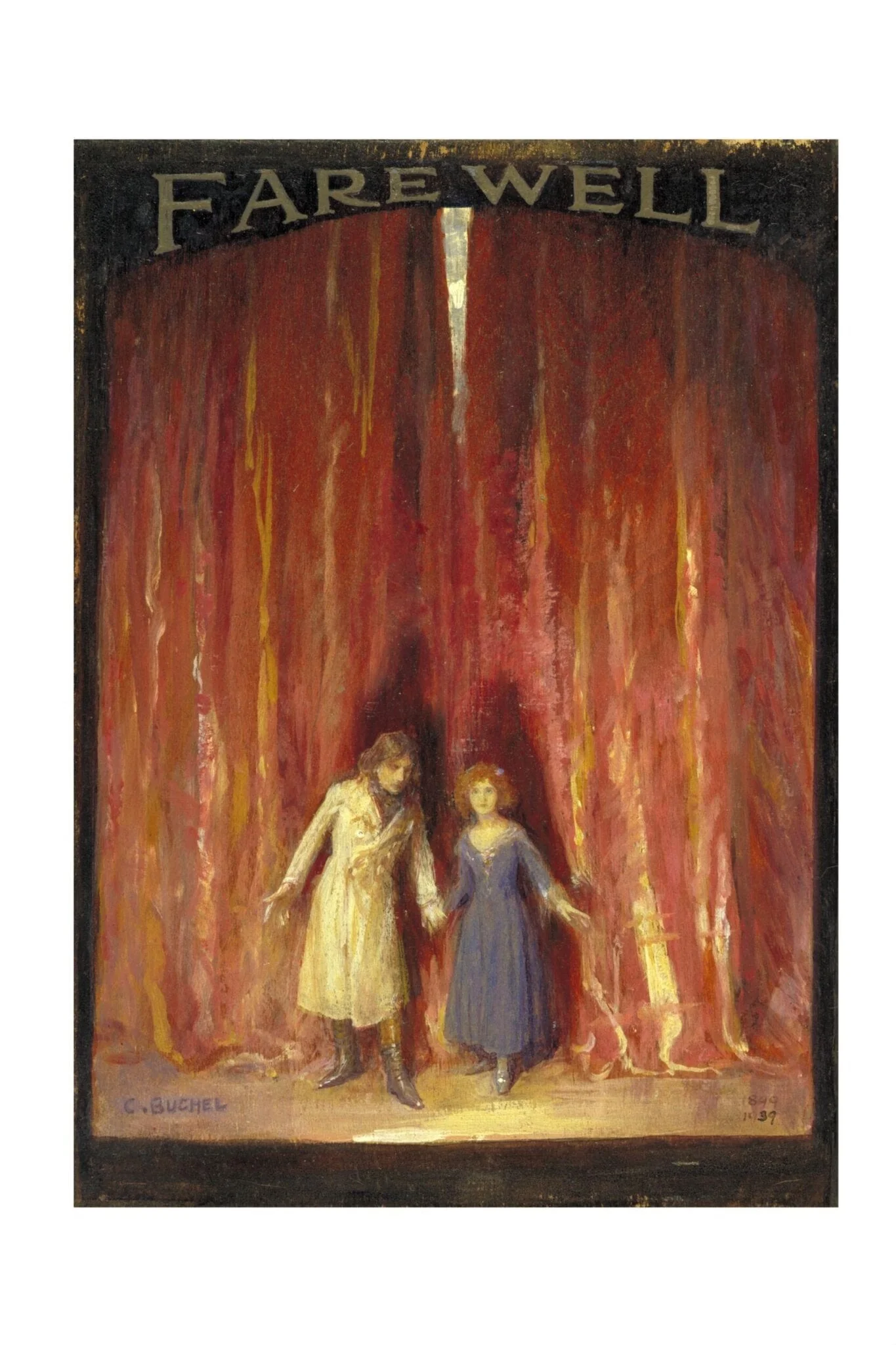 Sir John Martin-Harvey as Sydney Carton and Nina de Silva as Mimi in <i>The Only Way</i> by Freeman Wills and Frederick Langbridge, by Charles Buchel, paint, 1939