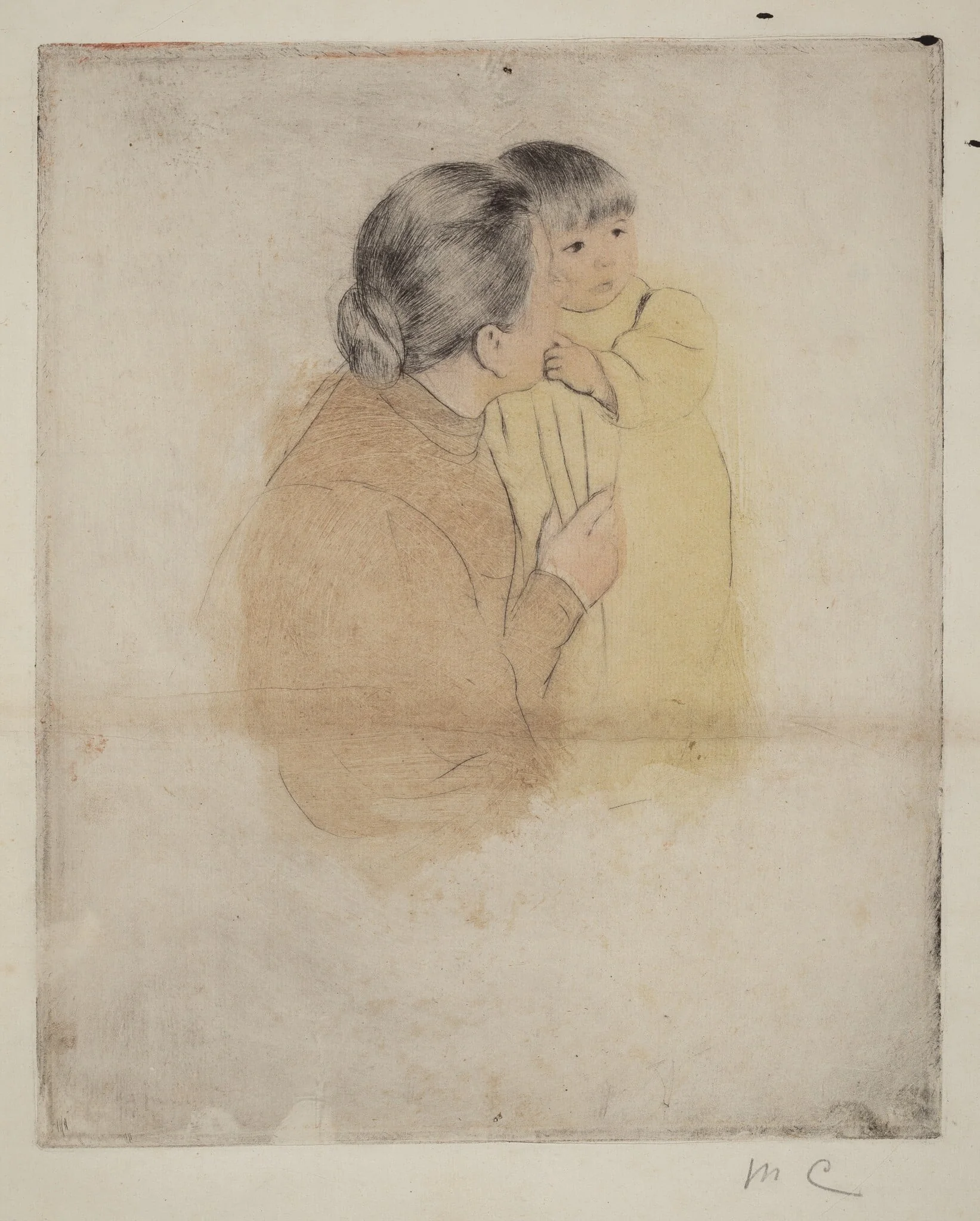 Peasant Mother and Child, by Mary Cassatt, ink, 1894