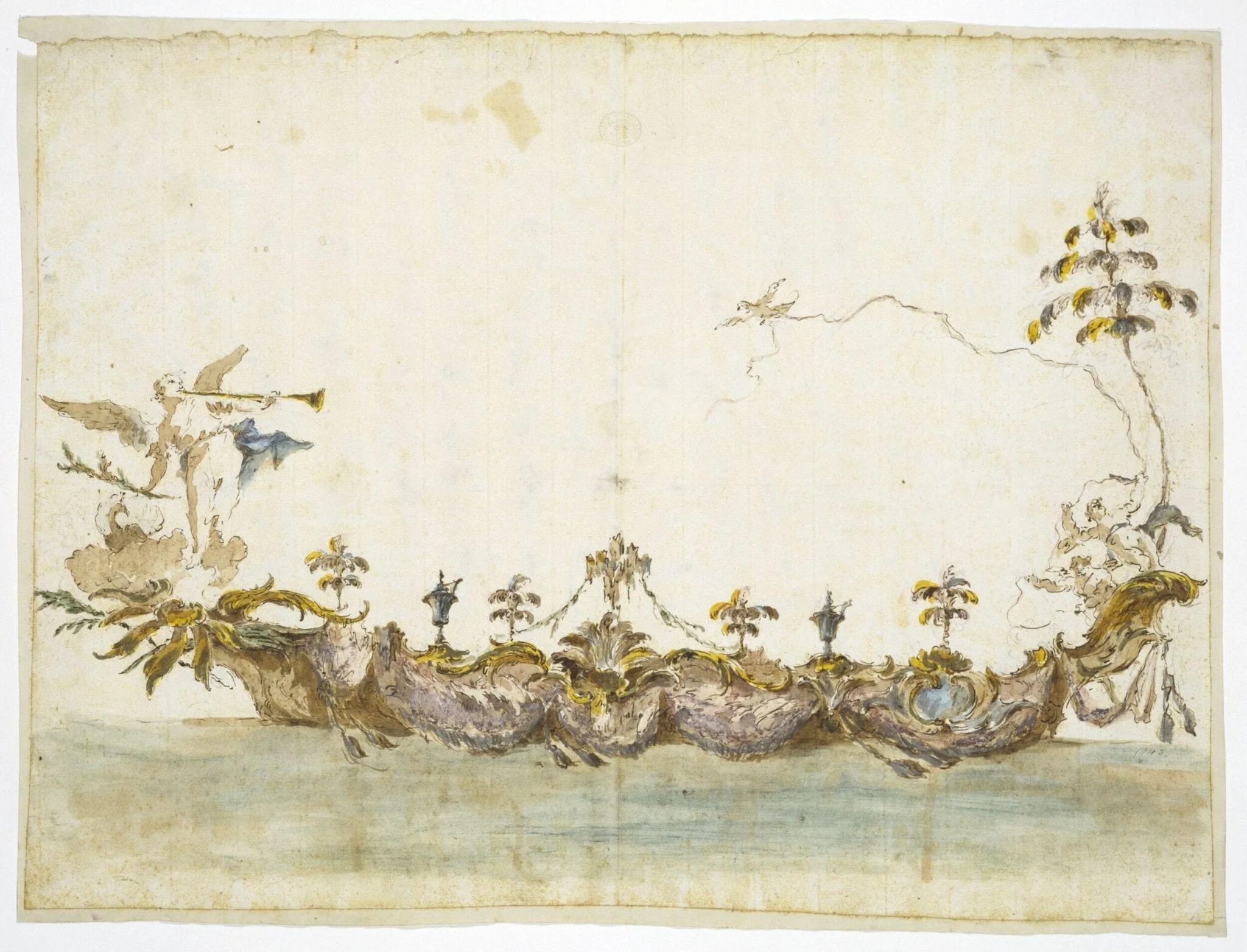 Design for a bissona, or a ceremonial gondola, by Francesco Guardi, 1735
