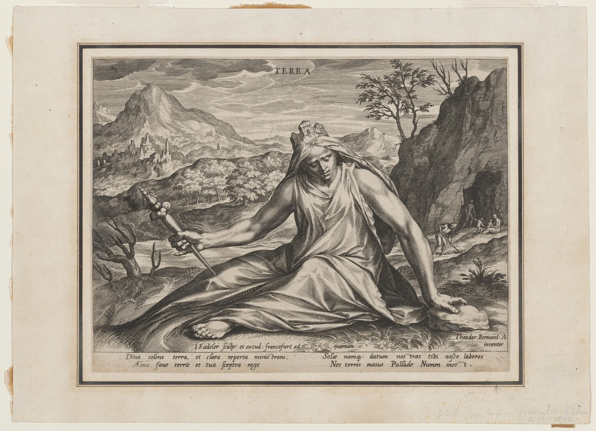 Earth, by Jan Sadeler I, ink, 1587