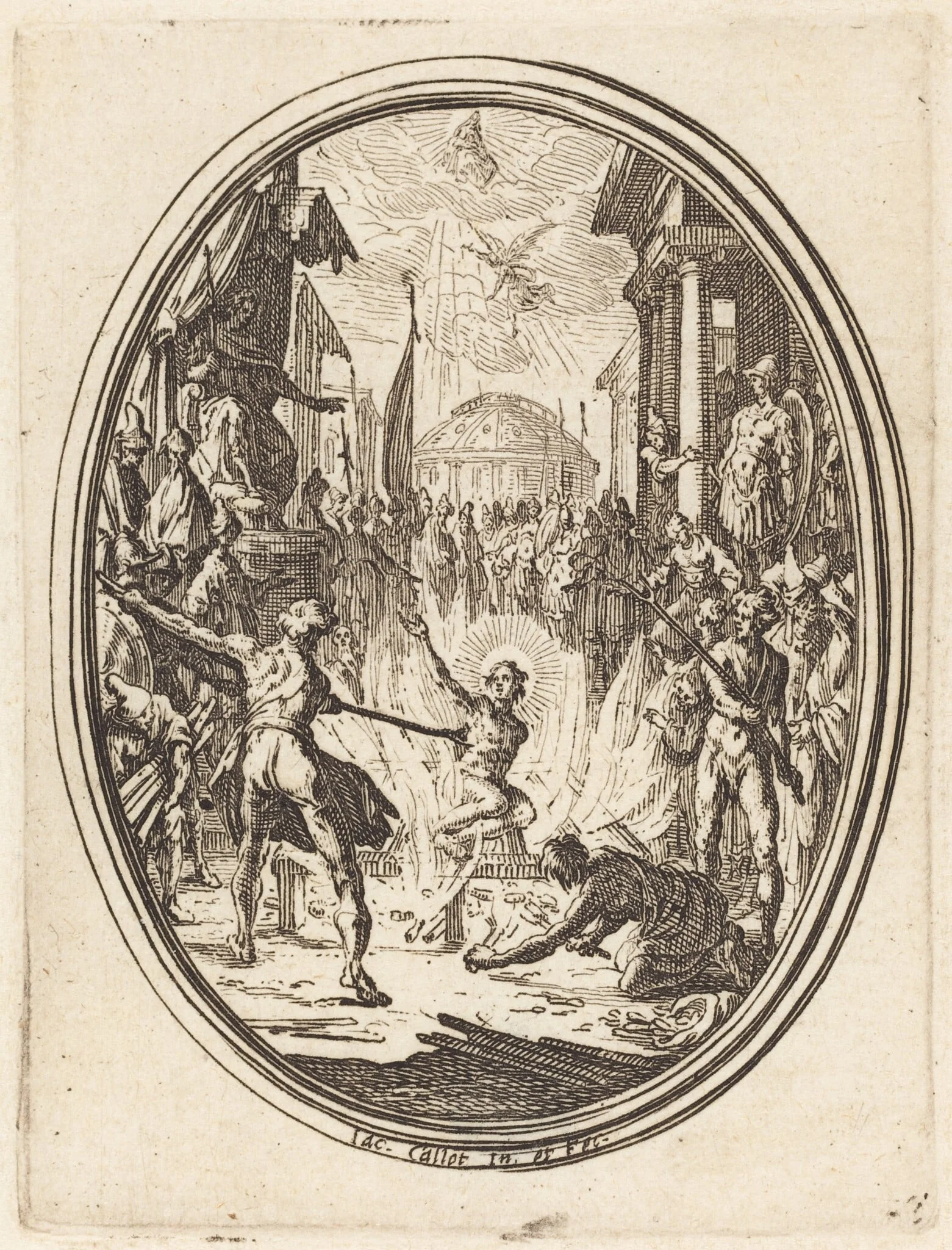 The Martyrdom of Saint Lawrence, by Jacques Callot, ink, 1626