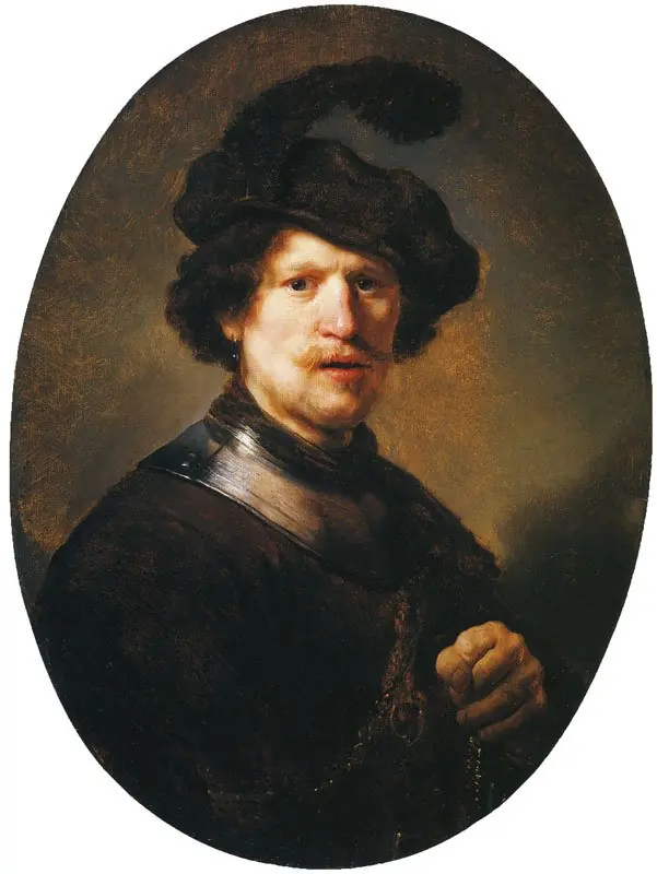 Man Wearing a Plumed Beret and Gorget