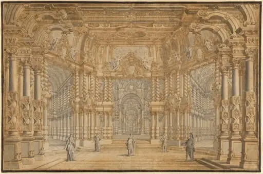 A Stage Design for an Opera with Actors