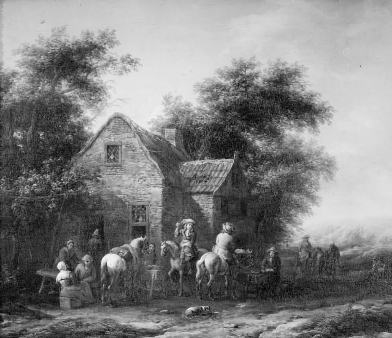 Horsemen by an Inn, by Unknown, 1650