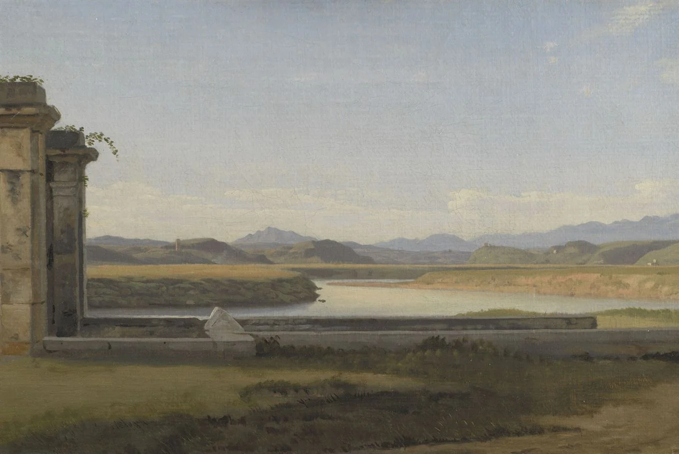 View of the Fontana Acetosa, Rome, by Christoffer Wilhelm Eckersberg, oil, 1814